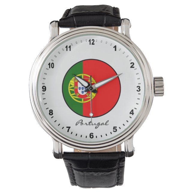 Relógio Elegante Portugal Watch & Português Flag / Lisboa (Frente)