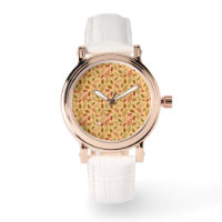 Elegante Rosa Dourada Vintage Watch
