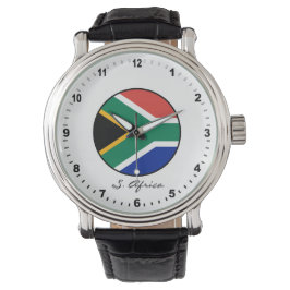 Relógio Elegante South Africa Watch e bandeira sul-african
