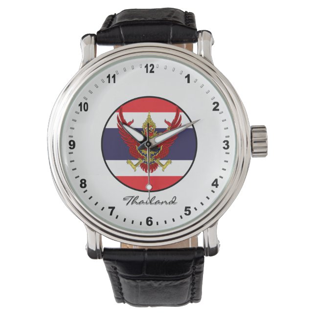 Relógio Elegante Thailand Watch & Thai Flag / Bangkog (Frente)