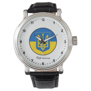 Relógio Elegante Ucrânia Watch & Ucraniano Flag / Kiev