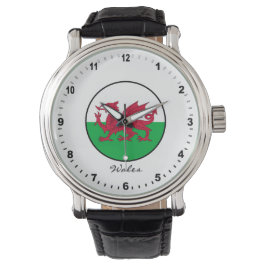 Relógio Elegante Wales Watch & Welsh Flag / Cymru