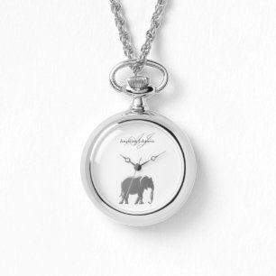 Relógio Elephant Silver Elegant Monogramas Classy Personal