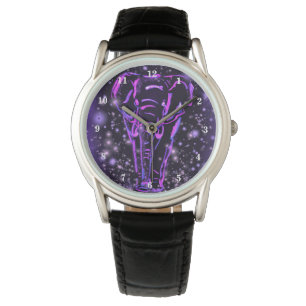 Relógio Elephant Watch Purple Pink StarNight