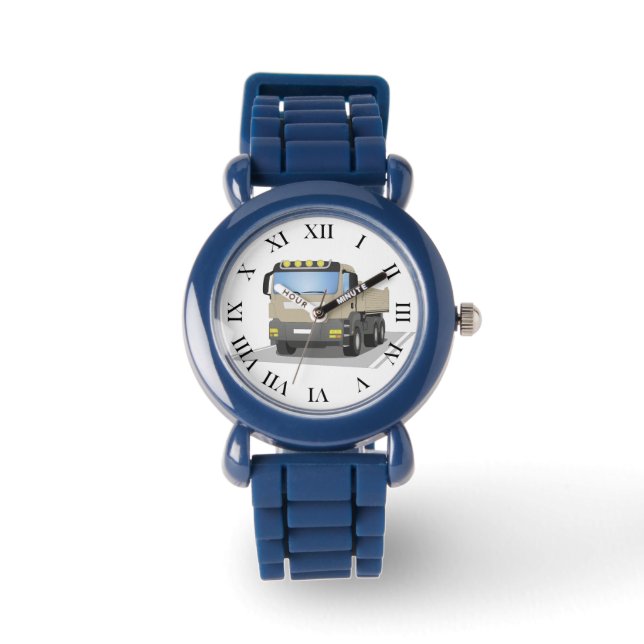 Relógio em obras cinzentas CAMIÃO COM REBOQUE (Frente)