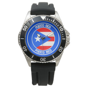 Relógio Emblema redondo de Puerto Rico