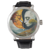"Embraço Celestial: Sun & Moon Wrist Watch"