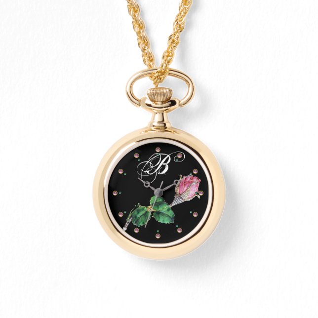 RELÓGIO ENAMEL ROSEBUD JEWEL E DIAMONDS MONOGRAM (Frente)