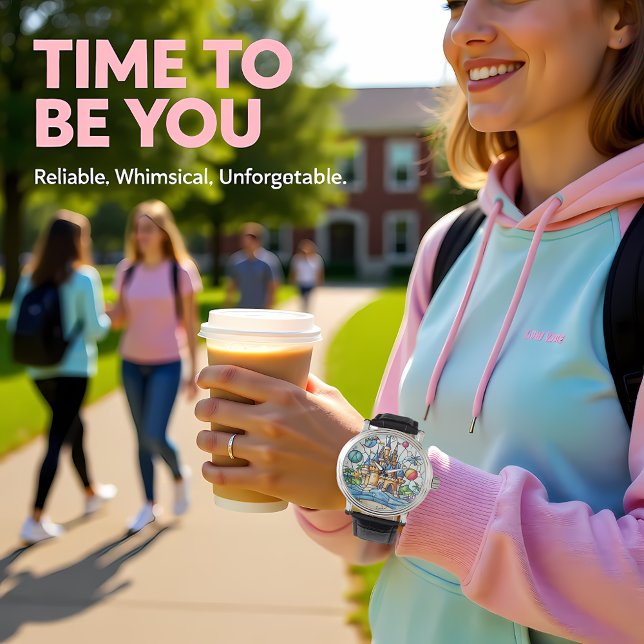 Relógio Enchanted Castle Time Stained Glass Fairytale Wall (Criador carregado)