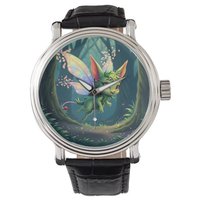 Relógio Enchanted Fairy Critter – Magical Forest Sprite  (Frente)
