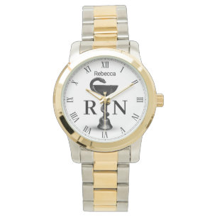 Relógio Enfermeira Branca de Higia Médica Cobra Bowl Negra