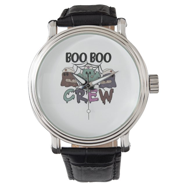 Relógio Enfermeira de Boo Boo Halloween Ghost Engraçado Cl (Frente)