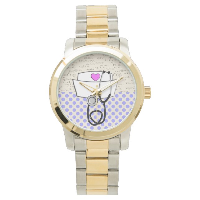 Relógio Enfermeiro Observar Boné de Enfermeiro e Estetoscó (Frente)