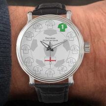 England Watch with Name, White Shirts e Flag