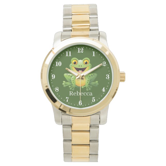 Relógio Engraçado sapo amante animal Watch (Frente)