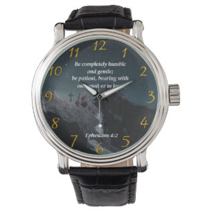 Relógio Ephesianos 4:2 oração à fé cristã