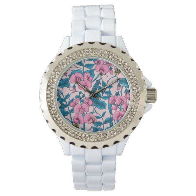 Relógio Ervilhas doces e espécimes do gênero Bombus spp.,  (Frente)