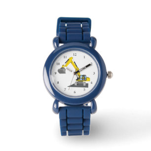 Relógio escavadora amarela de autoclismo