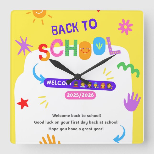 Relógio escolar das crianças para o novo ano escol (Frente)