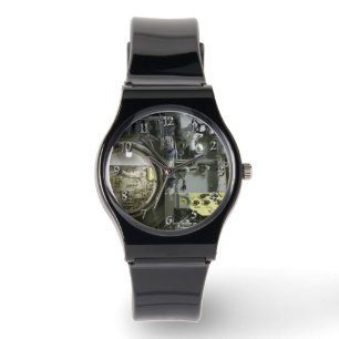 Relógio escotilha de um antigo submarino retrô