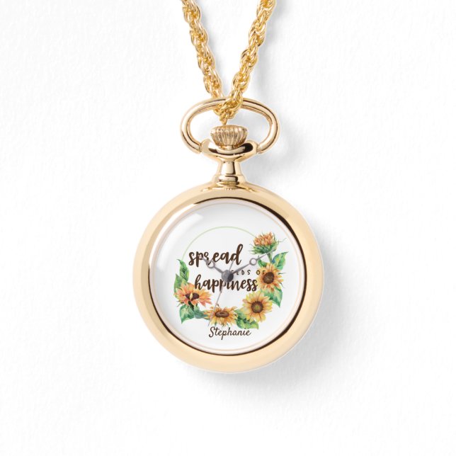 Relógio Espalhar Sementes de Felicidade Nome Personalizado (Frente)