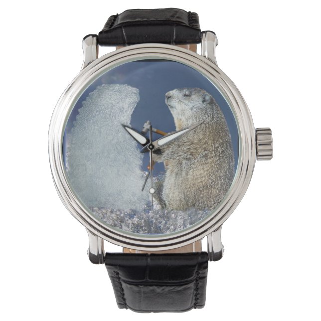 Relógio Espancando-se no Dia do Groundhog (Frente)