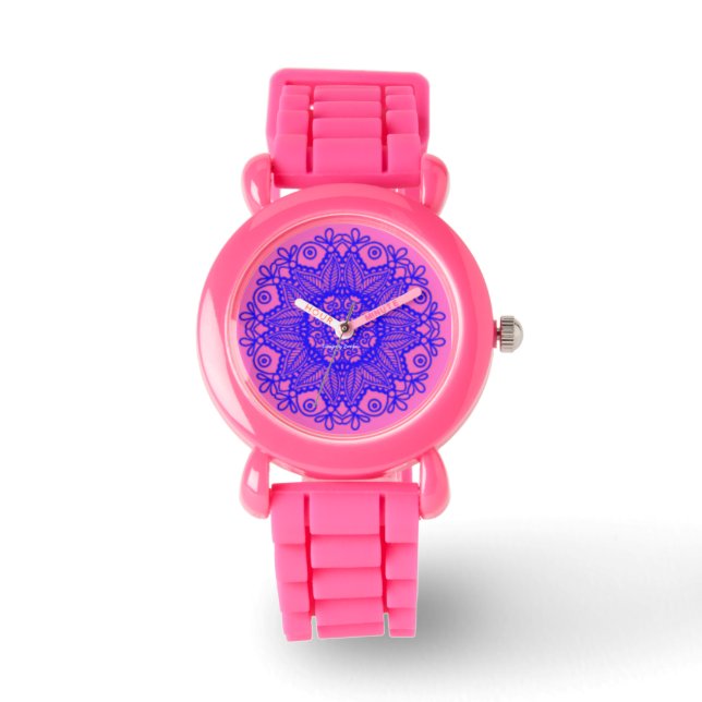 Relógio Espanhol mandala - roxo (Frente)