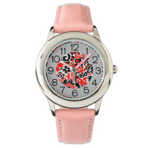 Relógio Espetáculo floral de arte popular ucraniana