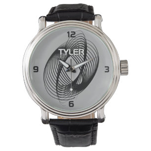 Relógio Espiral Preto, Desconhecido Nome Branco e Branco, 