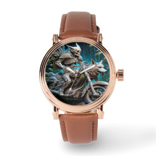 Relógio esqueleto num helicóptero montado com a cabeça de 