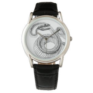 RELÓGIO ESQUELETO PRETO E BRANCO DO COBRA