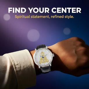 Relógio Estátua de Buda ouro em Meditação