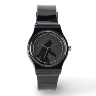 Relógio Estilo de Fibra de Carbono de Silhueta Preta Bigfo