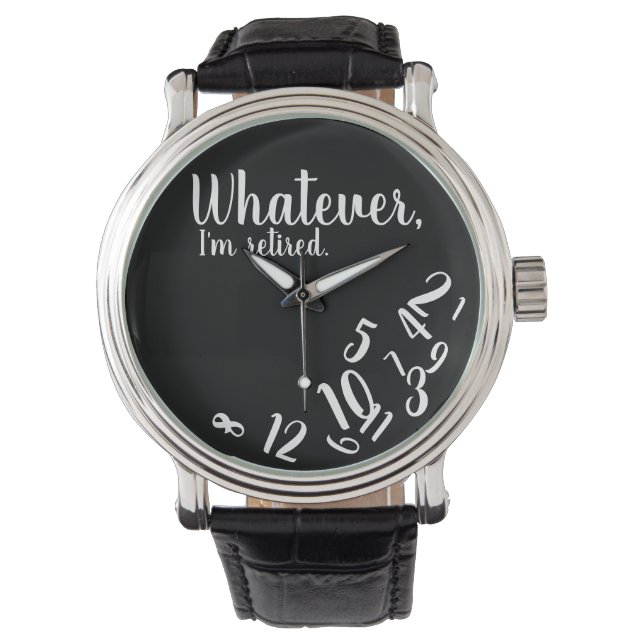 Relógio Estou cansado, aposentadoria engraçado, preto simp (Frente)