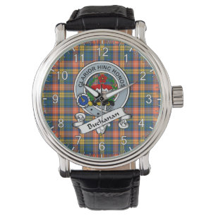 Relógio Eterno Clã Buchanan Crachá Tartan Clássico Xadrez