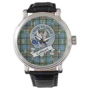 Relógio Eterno Clã Cathcart Crachá Tartan Watch