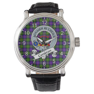 Relógio Eterno Clã Clã Cameron Crachá Tartan Watch