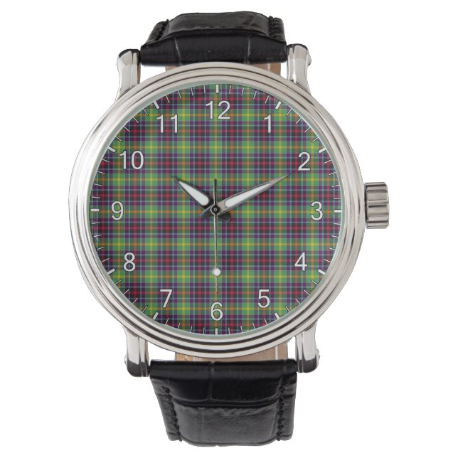 Relógio Eterno Clã Clã Clephane Tartan Xadrez Gift (Frente)