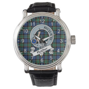 Relógio Eterno Clã Clã Fletcher Crachá Tartan Watch