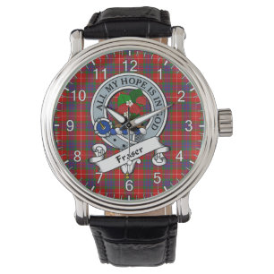Relógio Eterno Clã Clã Fraser Crachá Tartan Watch