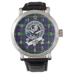 Relógio Eterno Clã Clã Inglis Crachá Tartan Watch