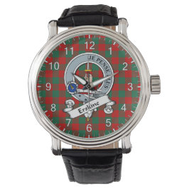 Relógio Eterno Clã Erskine Crachá Tartan Watch Clássico