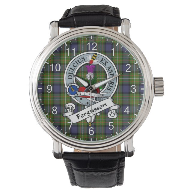 Relógio Eterno Clã Ferguson Crachá Tartan Watch (Frente)