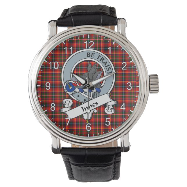 Relógio Eterno Clã Innes Crachá Tartan Watch (Frente)