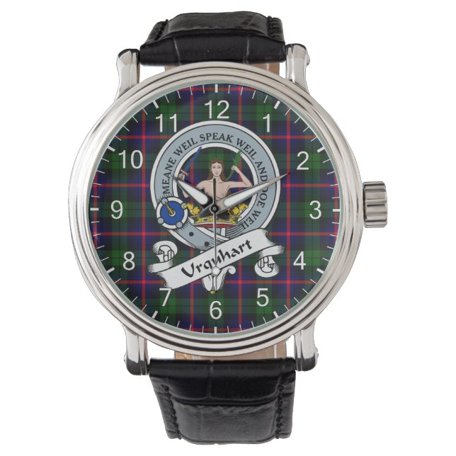 Relógio Eterno Clã Urquhart Crachá Tartan Watch (Frente)