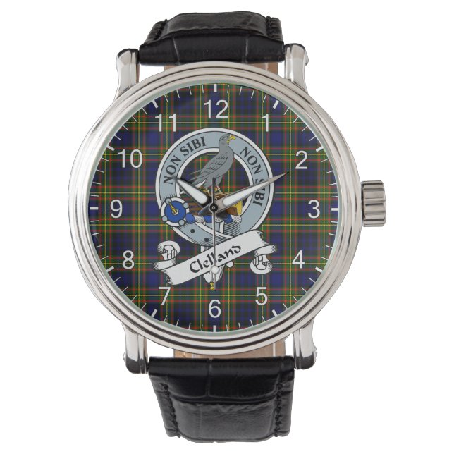 Relógio Eterno Clan Clelland Crachá Tartan Watch (Frente)
