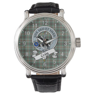 Relógio Eterno Clan Craig Crachá Tartan Watch