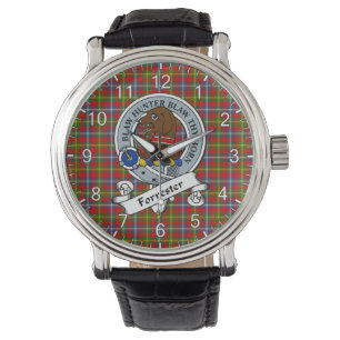 Relógio Eterno Clan Forrester Crachá Tartan Watch Clan