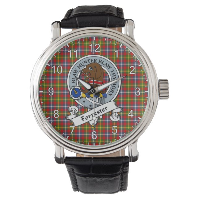 Relógio Eterno Clan Forrester Crachá Tartan Watch Clan (Frente)