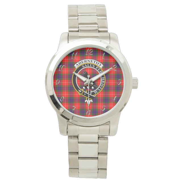 Relógio Eterno clássico Clan Abernethy Tartan Xadrez Gift (Frente)